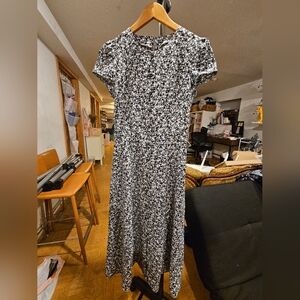 Commense Black and White Floral Maxi Dress